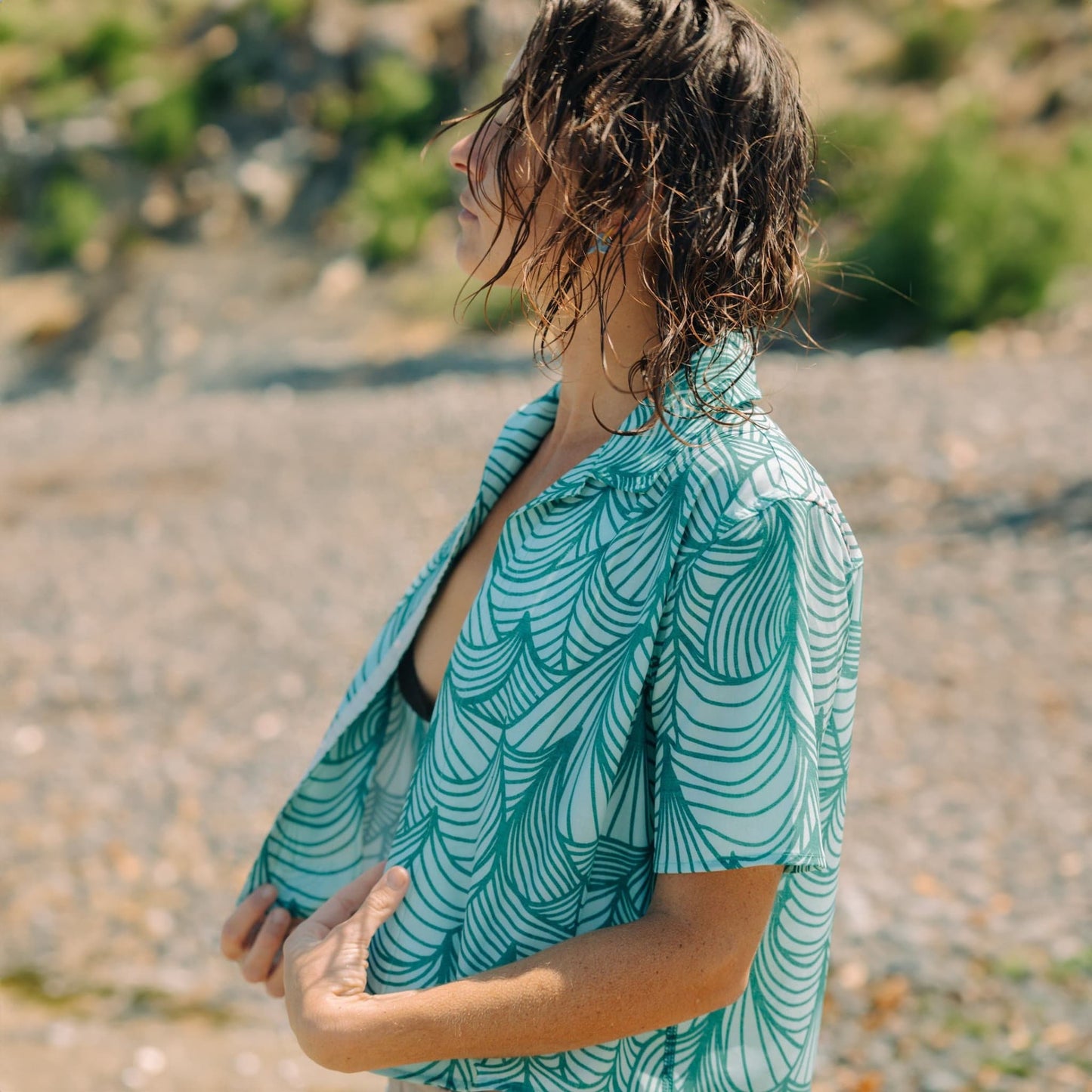 
                  
                    Siren Cropped UPF50+ Boardshirt - Waves Seafoam
                  
                